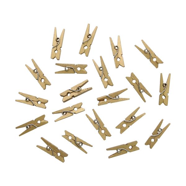 Прищепки цветные 2,5см (золото), 50 шт