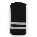 Подвяз (довяз) трикотажный 7.5х80 см, однослойный в полоску, черный/серебро