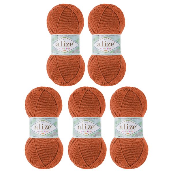 Пряжа Alize (Ализе) Happy Baby New / уп.5 мот. по 100 г, 320м, 408 оранжевый