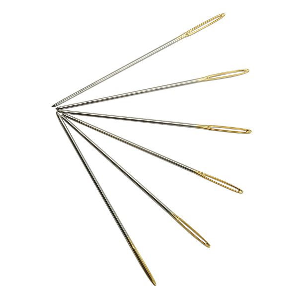 Иглы ручные вышивальные с золотым ушком для гобеленов №24, 6 игл, Hobby&Pro, 110204/g
