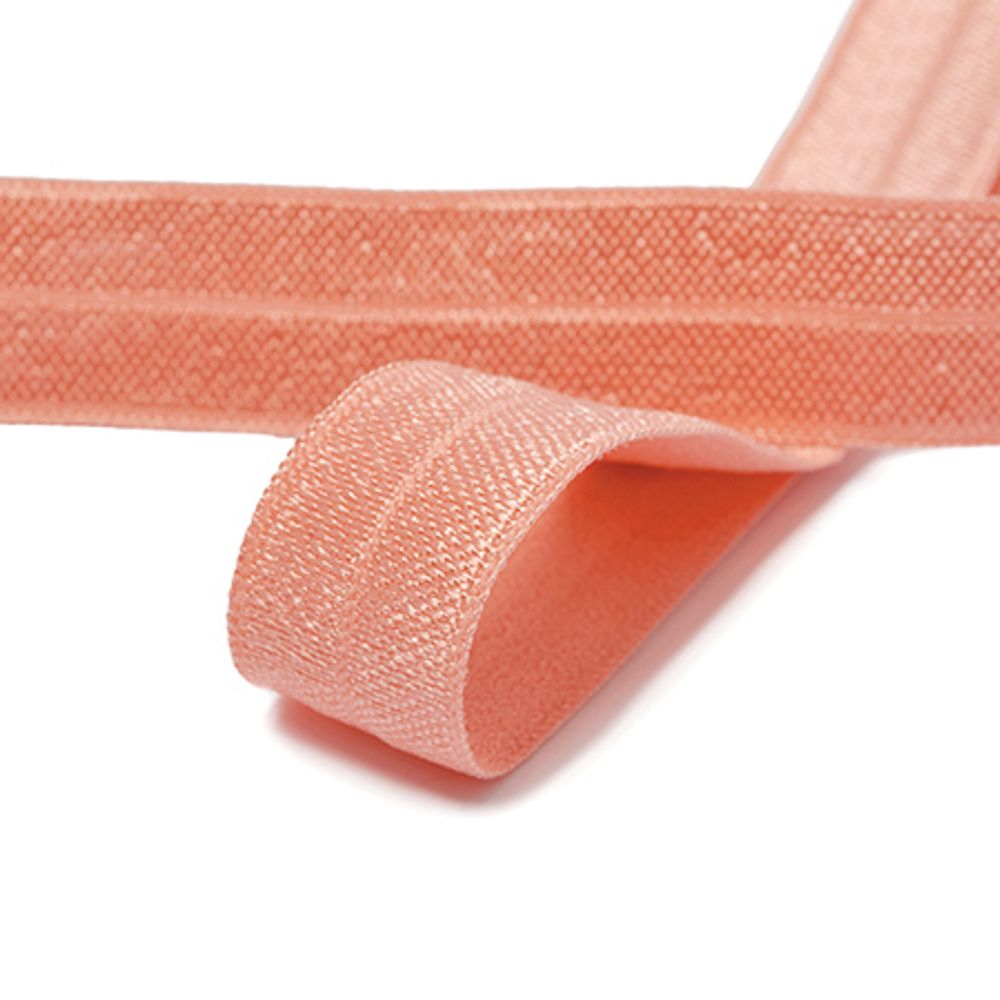 Резинка бельевая (окантовочная) блестящая 15 мм / 50 метров, F154 розовый персик