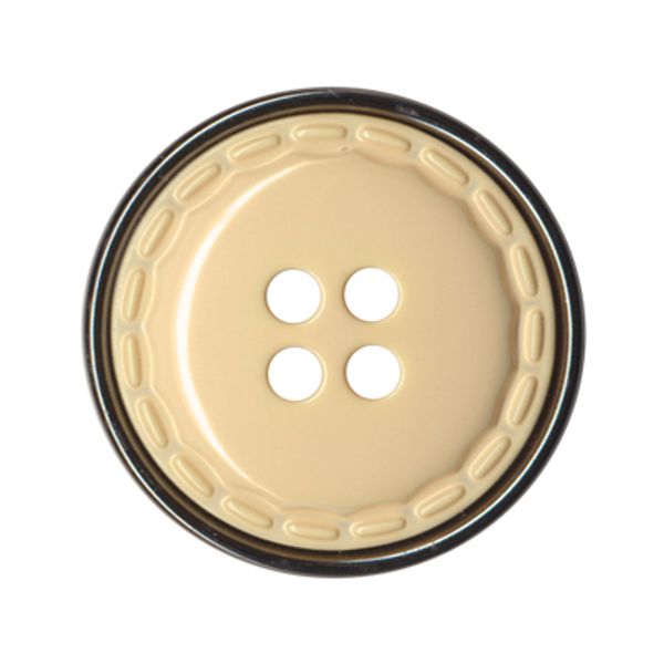 Пуговицы 4 прокола пальтовые 25 мм, 12 шт, D129 св.бежевый, Gamma DX 0025