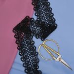 Кружево гипюр (плетёное) 75 мм / 13.7 метров, черный, 3AR1300