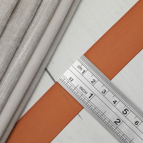 Лента репсовая (в рубчик) 25.0 мм, 046 т.оранжевый, уп.18,28 м