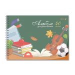 Альбом для рисования с пластик. обложкой 180 мкм, цветной титул лист 100 г/м², A4 29х20.5 см, 40 л. на гребне 5 шт, 01541 Школьный уголок, Светоч А207