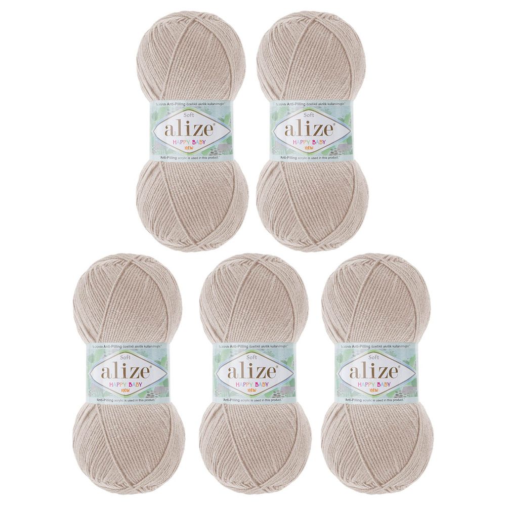 Пряжа Alize (Ализе) Happy Baby New / уп.5 мот. по 100 г, 320м, 599 слоновая кость