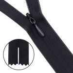 Молния потайная (скрытая) Т3 (3 мм) 1 зам., н/раз., 30 см, черн, 31250 / 30, 10 шт