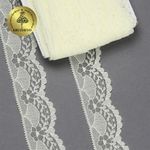 Кружево отделочное в стиле "трикотаж" 40 мм, TBY 1661, цв.02 молочный, уп.27.4м