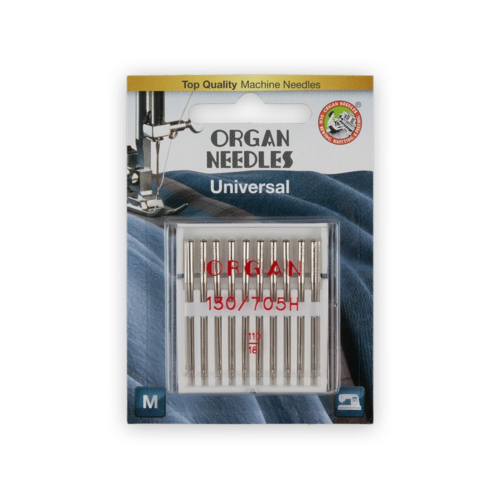 Иглы для бытовых швейных машин Organ универсальные, 10 шт, 5110110BL 110