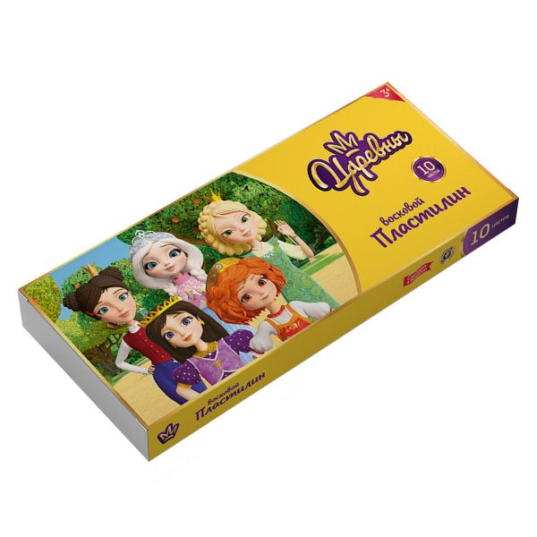 Пластилин восковой 120 г, 10 цв, 02, Царевны TSR-LMCW0110