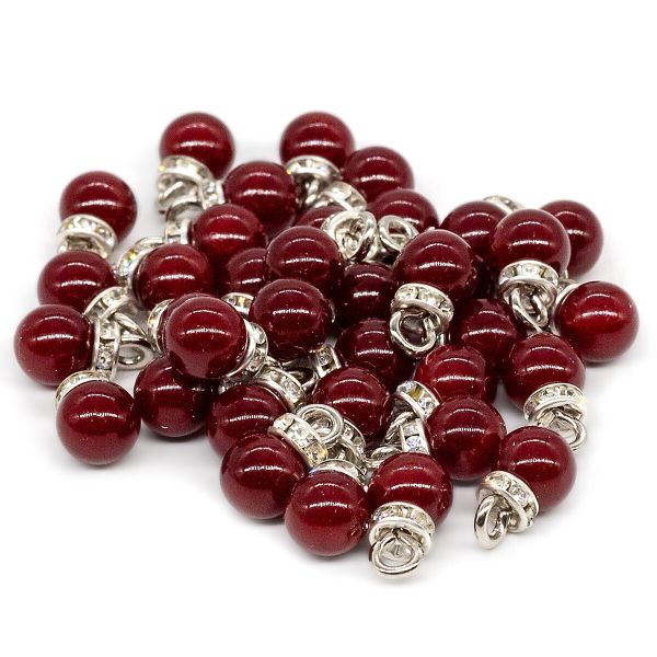 Пуговицы на ножке 8мм (red(красный)), GE18, 36 шт