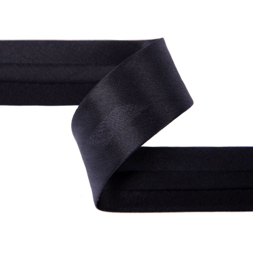 Косая бейка атласная 30 мм / 5 шт по 5.4 метра, _черный(080/081), Gamma GK-30P