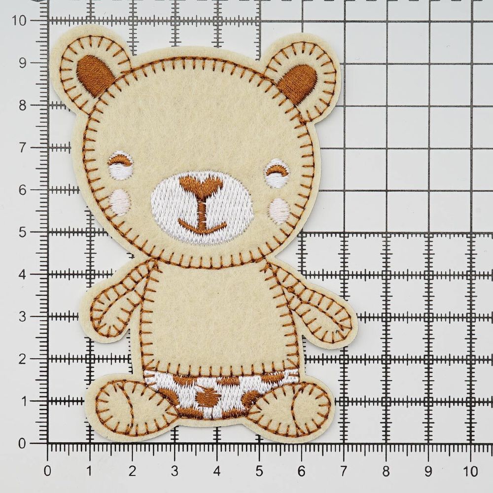 Термоаппликация Мишутка 70х97мм (Beige (бежевый))), 2 шт, LA524