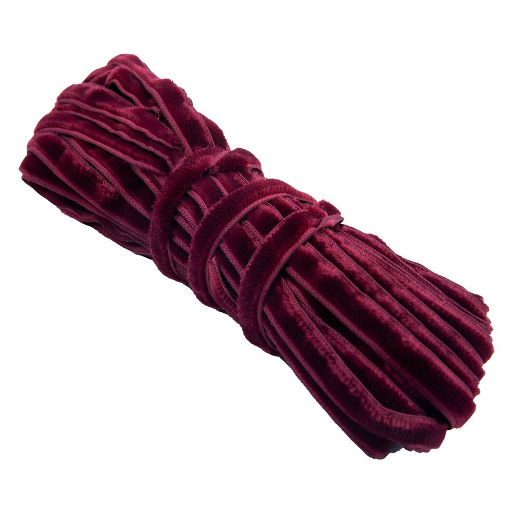 Лента бархатная (тесьма) 9-11.0 мм / 10±0.5 метров, вишневый, Blitz С3574Г17