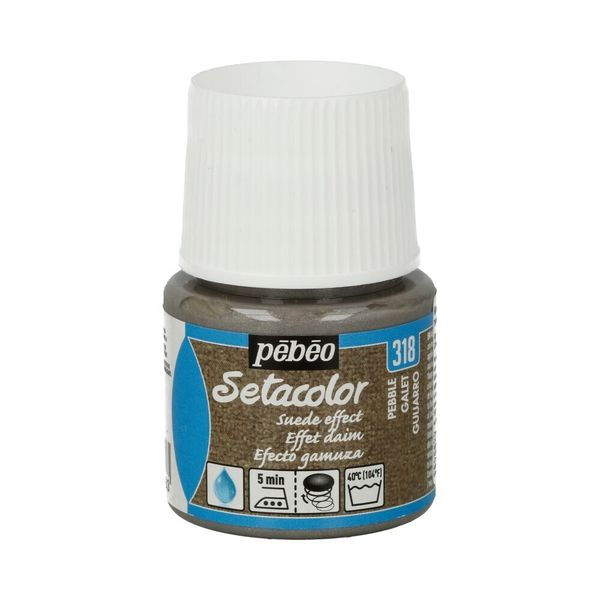 Краска для темных и светлых тканей с эффектом замши Setacolor 45 мл 295318 серая галька, Pebeo