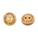 Пуговицы на 2 прокола Handmade 24L (15мм), дерево (Yellow (желтый)), W21, 36 шт