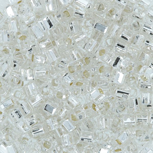 Бисер Toho Cube 2 (1.5 мм), 25 г (5х5 г), 0021 серебристый