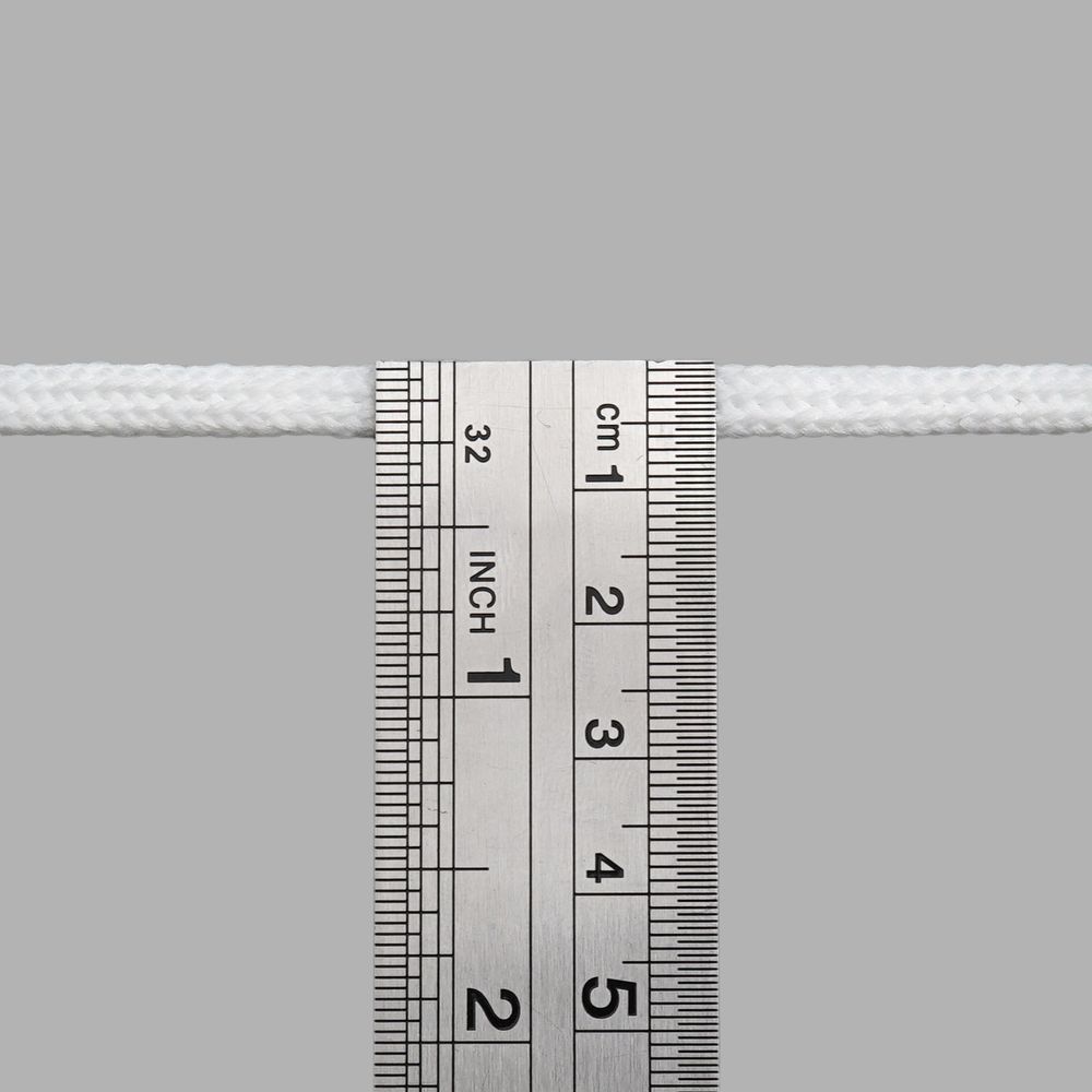Шнур обувной плетеный ⌀6.0 мм / 100 метров, (диаметр ±1 мм), 003 белый
