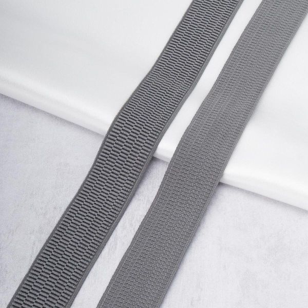 Резинка для подтяжек (помочная) 36.0 мм / 20 метров, 4378Л, 67% п/э, 33% латекс, серый, 0С756Л-Г50