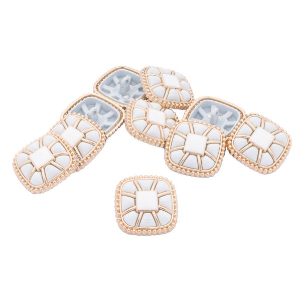 Пуговицы на ножке 36L=23 мм, металл, GD.White (золото-белый), 10 шт, MP07