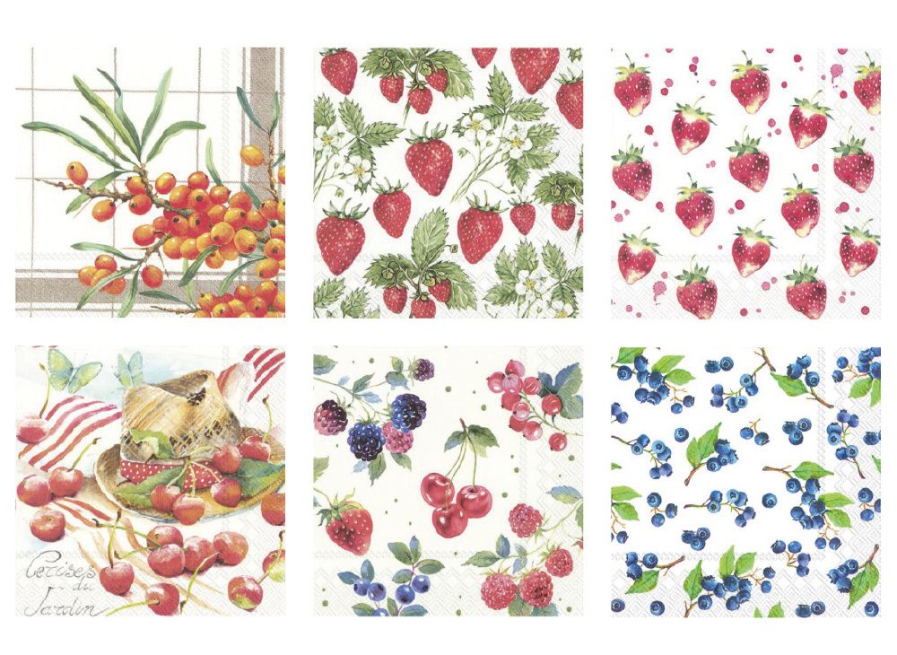 Салфетки для декупажа ассорти №58, 6 шт, Сочный микс, Love2art SDS №58