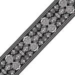 Лента (тесьма) жаккардовая 50.0 мм / 7.32 метра, серебро, 402088