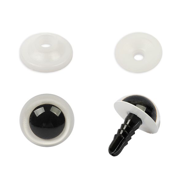 Глазки кукольные кристальные с фиксатором ⌀16 мм, 10 шт (5х2 шт), белый, HobbyBe PGKS-16