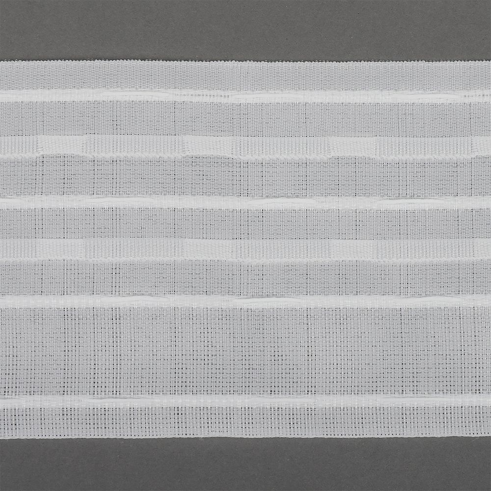 Лента (тесьма) шторная: сборка ромбик (1:2) 100 мм / 50 метров, арт.П-080К цв.белый