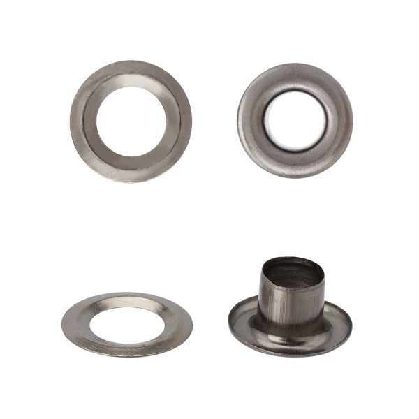 Люверсы металл ⌀4.87 мм, h=5.66 мм, (№3), металл, черный никель, ≈5000 шт