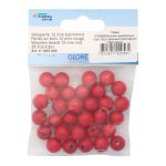 Бусины дерево красный, 12 мм, 28 шт, Glorex /TOS/