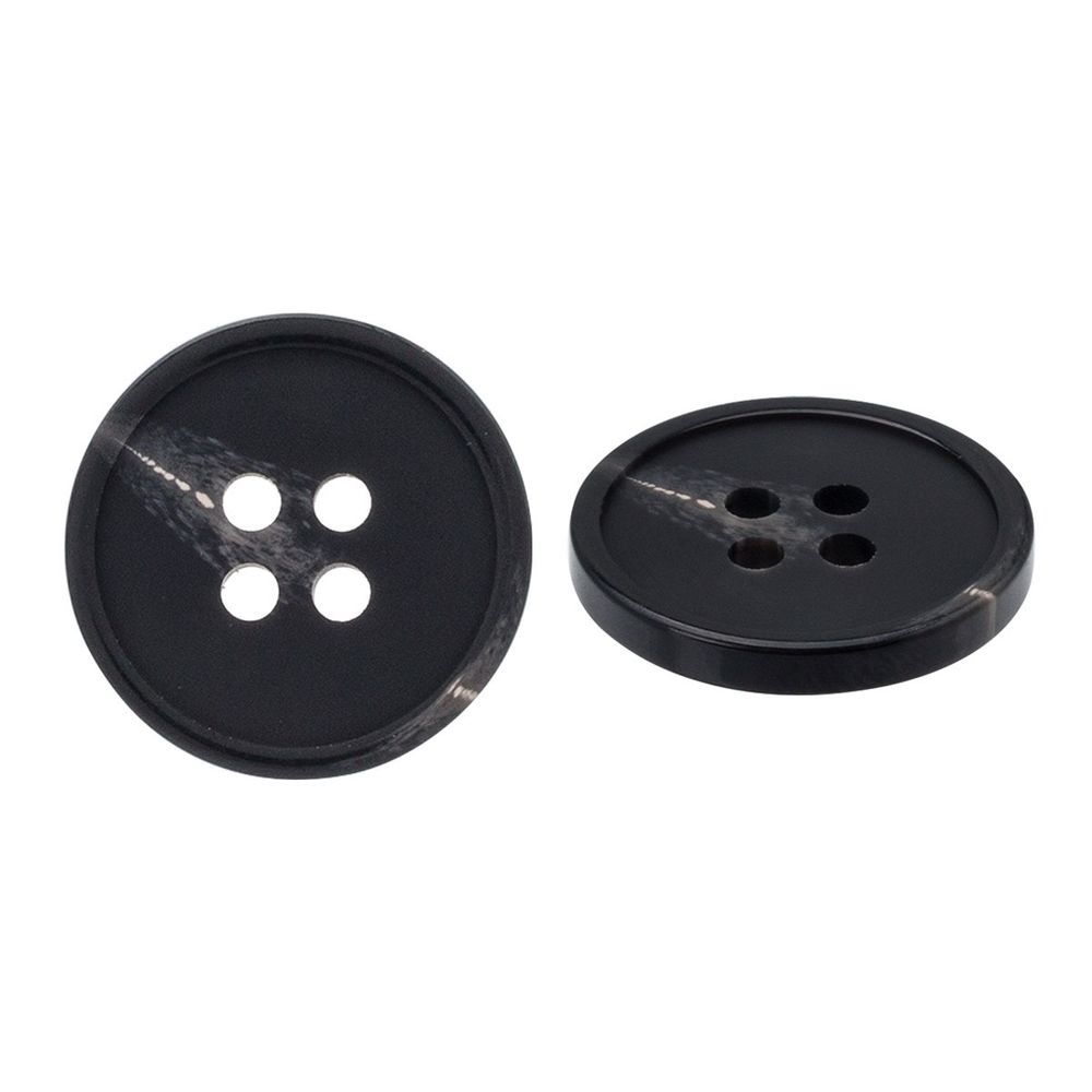 Пуговица 4 прокола 28L = 18 мм, пластик, col.A черный, CN2865, 72 шт