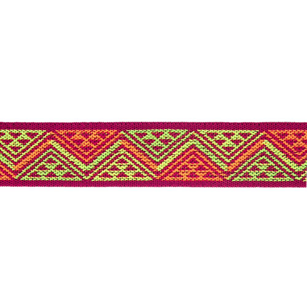Резинка для подтяжек (помочная) 25.0 мм / 20 метров, жаккардовая, р.9310 0002713 малин./люм.желт./люм.оранж./люм.салат, Gamma 16с3893