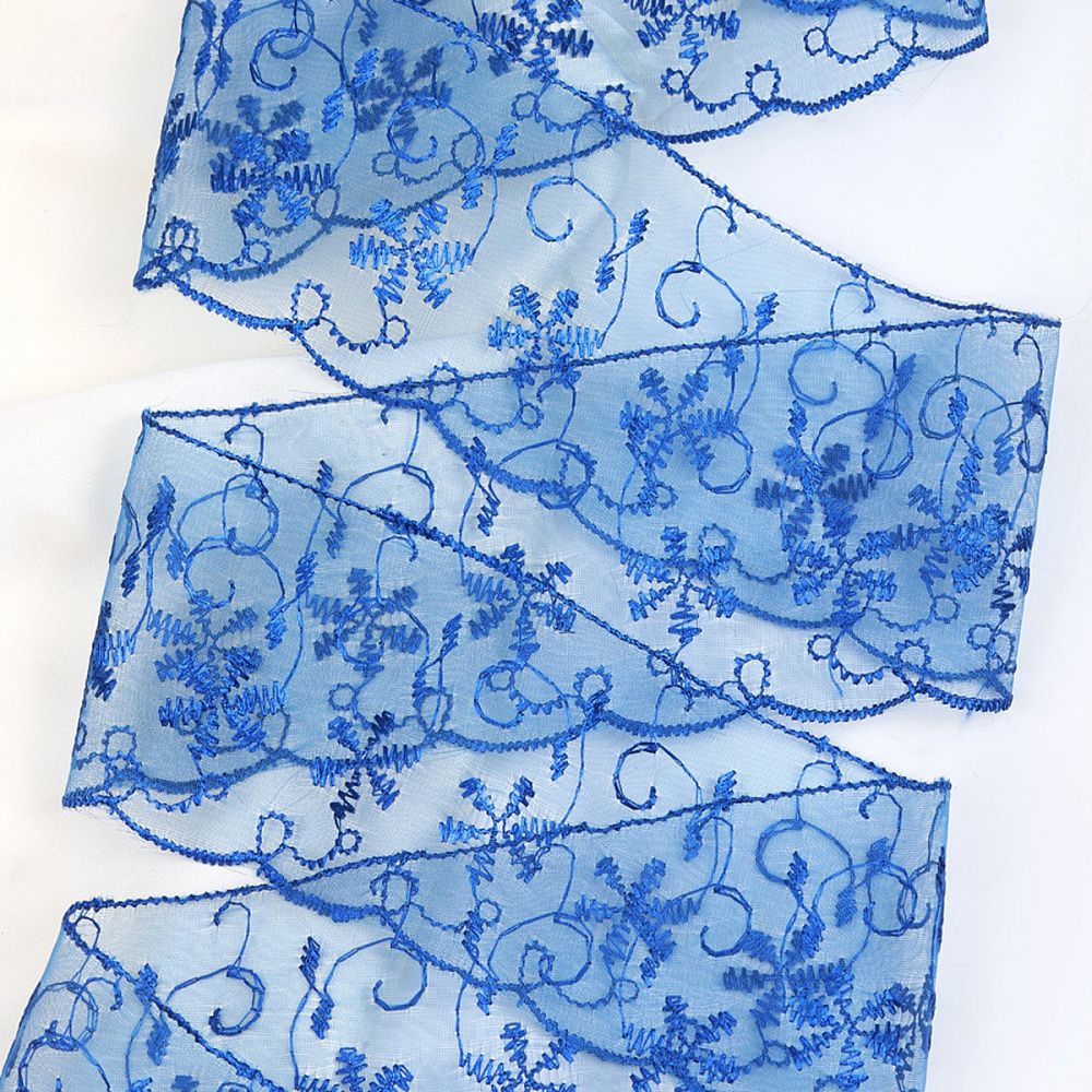 Кружево капроновое 65 мм / 13.7 м, TBY 30011, цв.040 синий, Kruzhevo