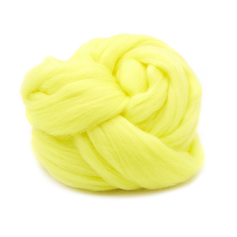 Шерсть для валяния Троицкая тонкая 1х100 г (до 23 мкр), 27 лимон