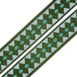 Лента атласная с рисунком Ромбы 45.0 мм / 3 метра, зеленый, Globus