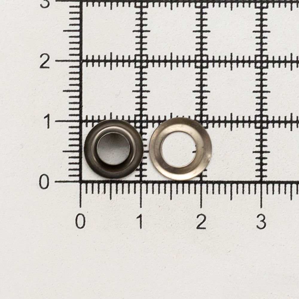 Люверсы металл ⌀_4.87 мм (внутр.), h5.66 мм (внутр.), №3, сталь, New Star, чер.никель, уп≈5000 шт
