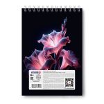 Блокнот на гребне, выборочный лак, A5 80 л., 4 шт, клетка, Чёрный жемчуг 01238, Светоч Б127