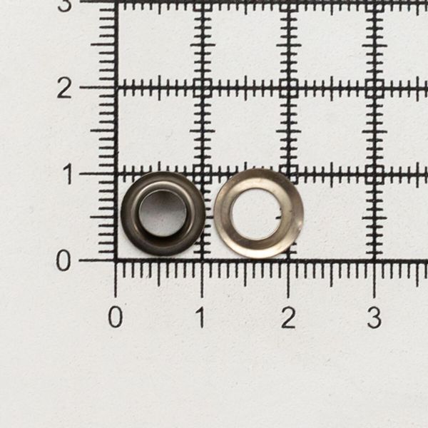 Люверсы металл ⌀_4.87 мм (внутр.), h5.66 мм (внутр.), №3, сталь, New Star, чер.никель, уп≈5000 шт