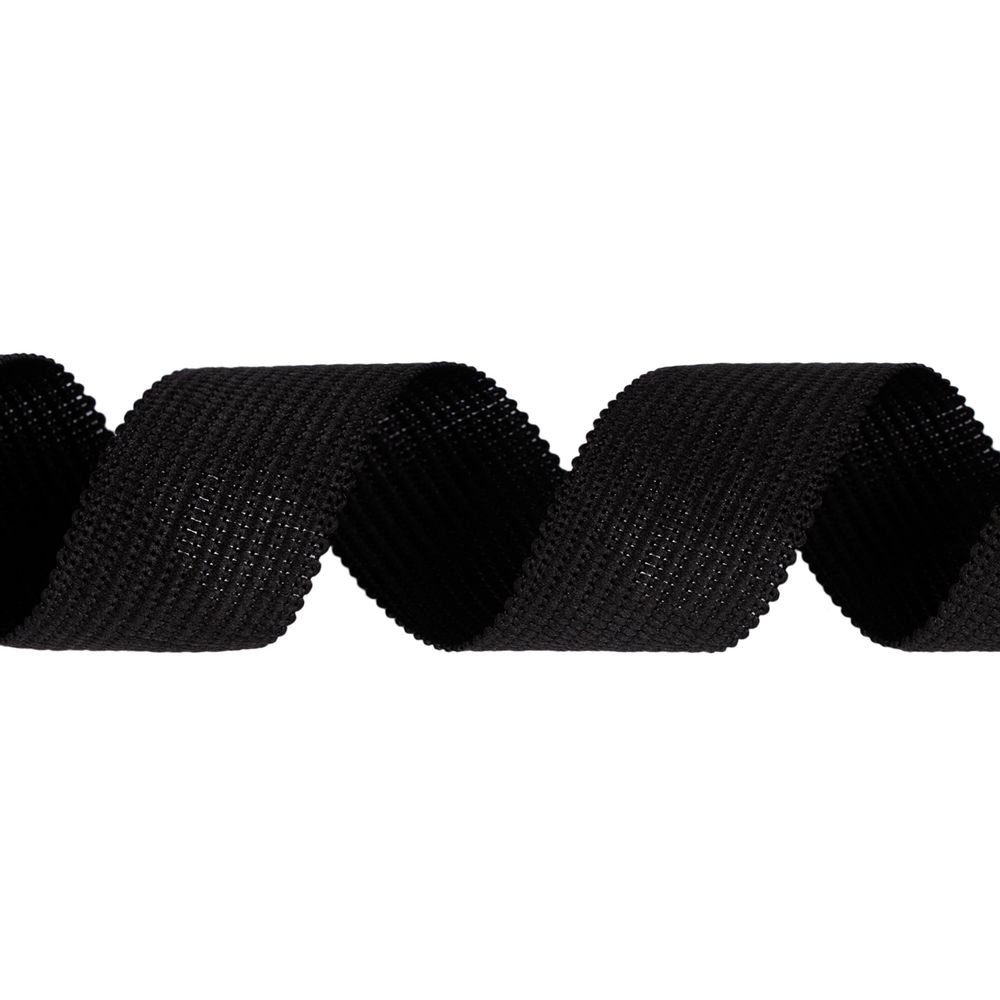 Тесьма (лента) окантовочная 22 мм / 100 метров, черный, Gamma 022 О черный