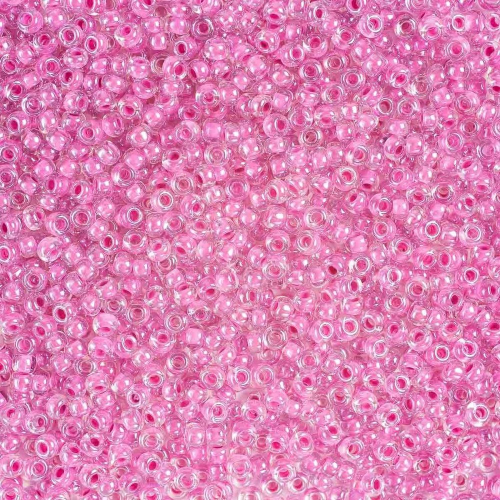 Бисер Preciosa прозрачный с цв. центром и покрытием, круг.отв., 500г, 331-19001-10/0-38625(38625)