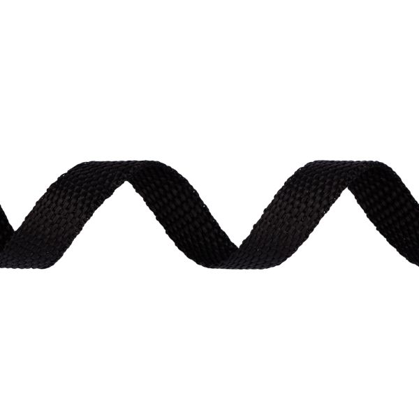 Стропа (ременная лента) 15 мм / 25 метров, толщ. 0.78 мм, [6.8 г/пог.м], 100% п/п, рис.9807, черный, Гамма, Gamma С3872Г17