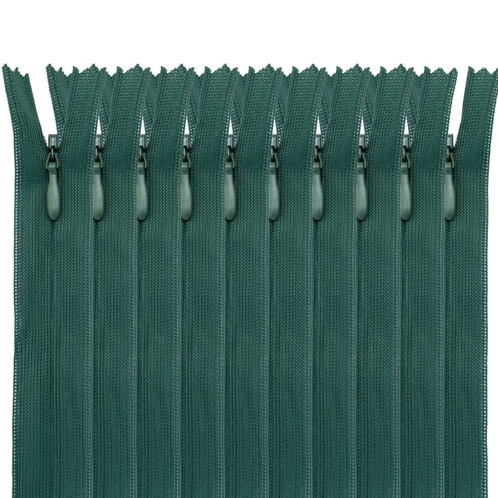 Молния потайная (скрытая) Т3 (3 мм) 1 зам., н/раз., 20 см, зеленый, 31212 / 20, 10 шт