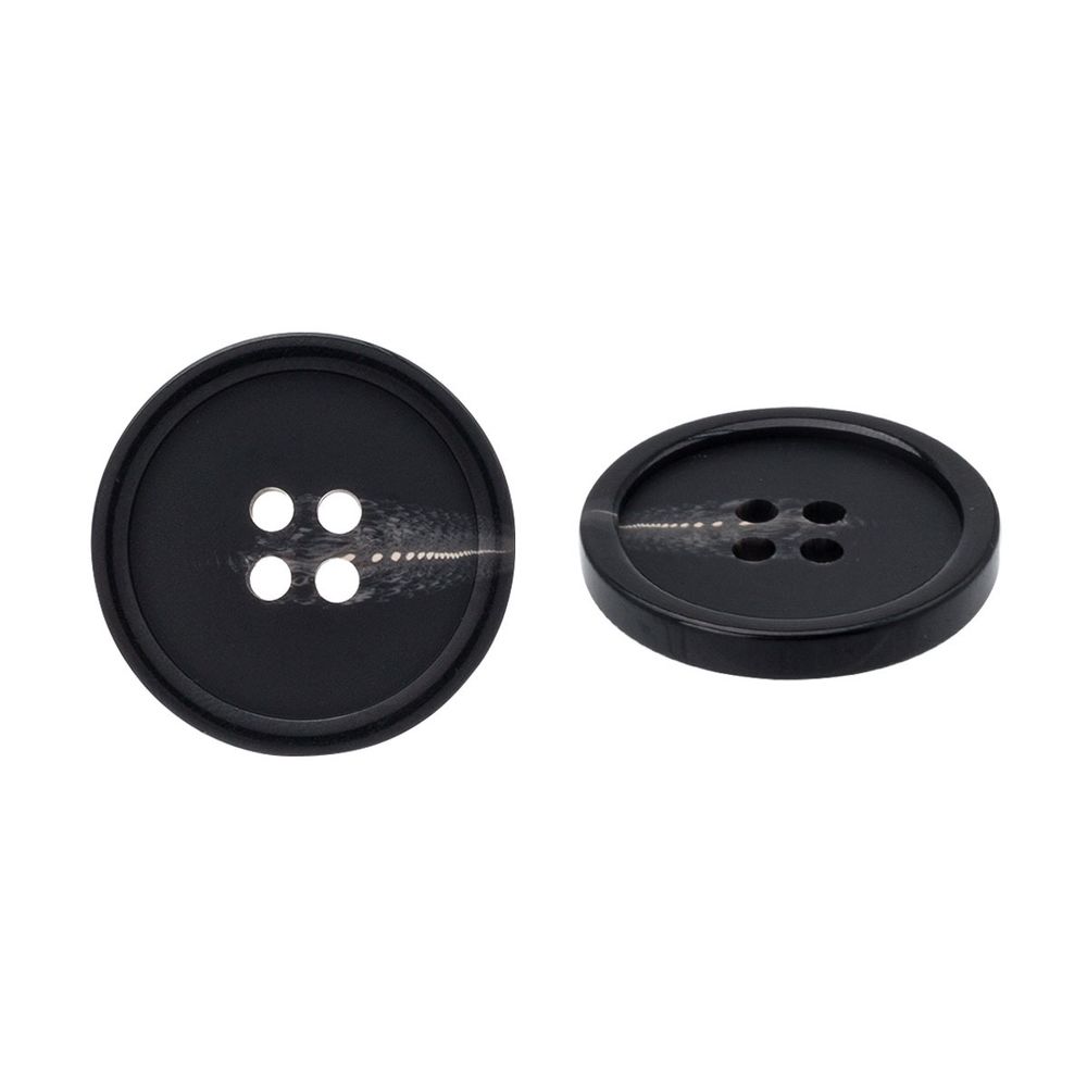 Пуговица 4 прокола 40L = 25 мм, пластик, col.A черный, CN2865, 36 шт
