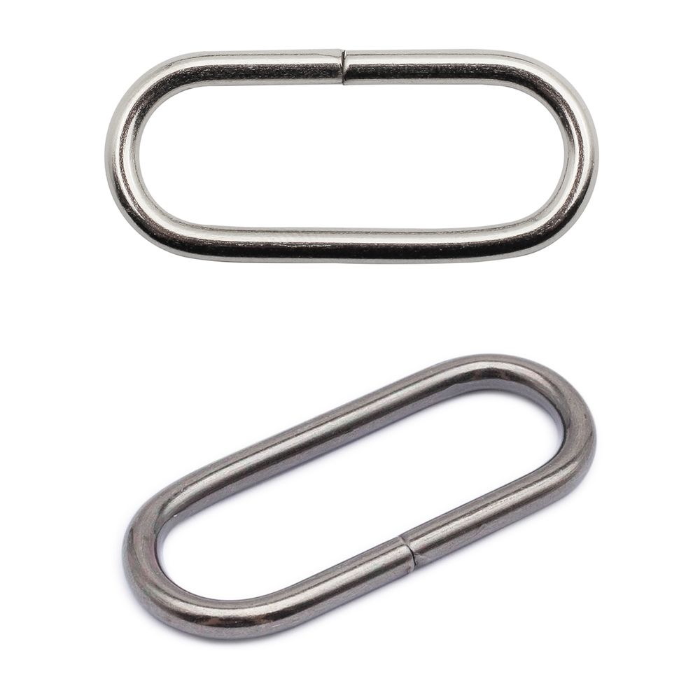 Кольцо овальное металл in 32х11 мм (37х16 мм внешн., никель, 100 шт