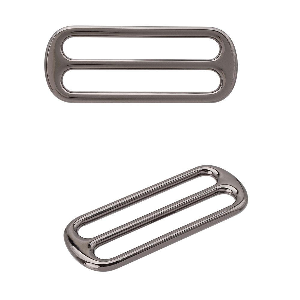 Пряжка регулировочная металл литая 49.0 мм (60х25мм), черный никель (олово), МВ2342, 6 шт