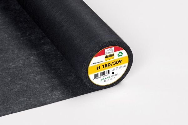 Флизелин клеевой H180, черный, 53379412, Freudenberg, 25 м
