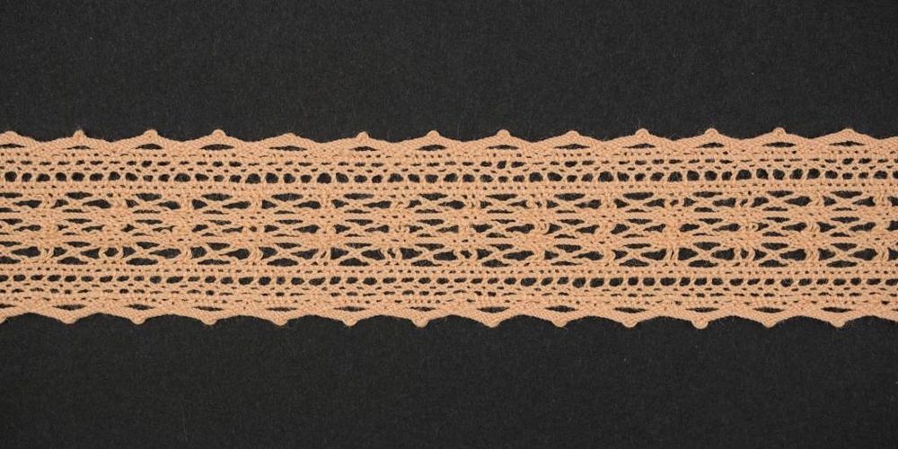 Кружево вязаное (тесьма) 21 мм, цв.персиковый, 25м, Alfa, AF-379-021