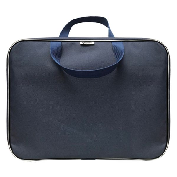 Папка-портфель А4 34х26х7 см с ручками, 1 отд. на молнии, синяя LAMARK018