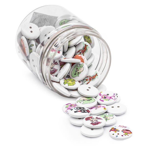 Украшения декоративные пуговицы деревянные Животный мир, 18 мм, 100 шт