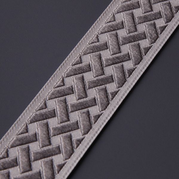 Лента (тесьма) жаккардовая 35.0 мм / 10±0.5 метров, бордюр Плетеный орнамент 35274 V4 серый